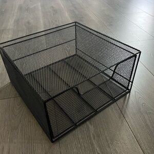 Black Metal Mesh Storage Basket